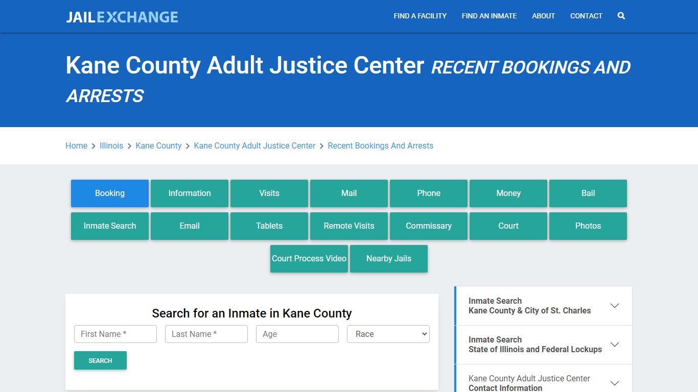 Kane County Adult Justice Center Recent Bookings And Arrests