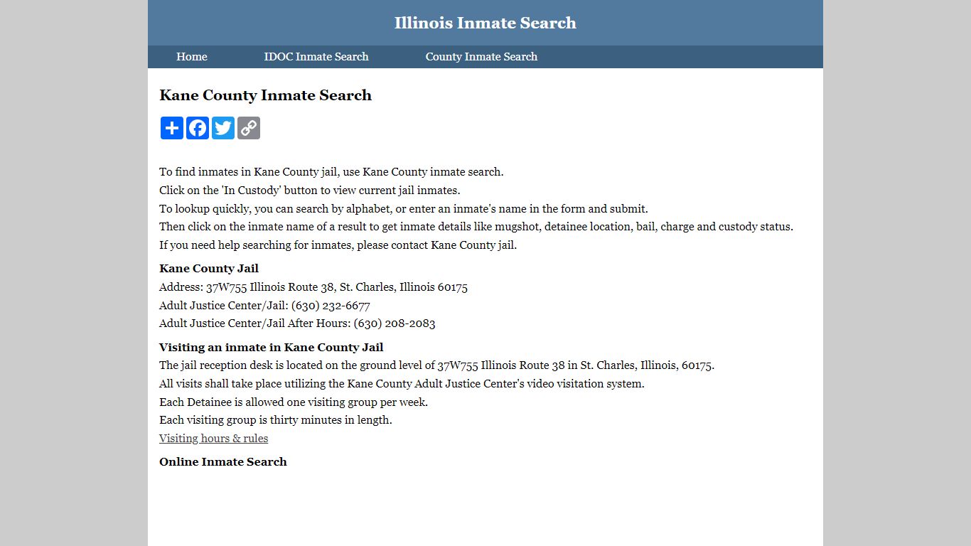 Kane County Inmate Search