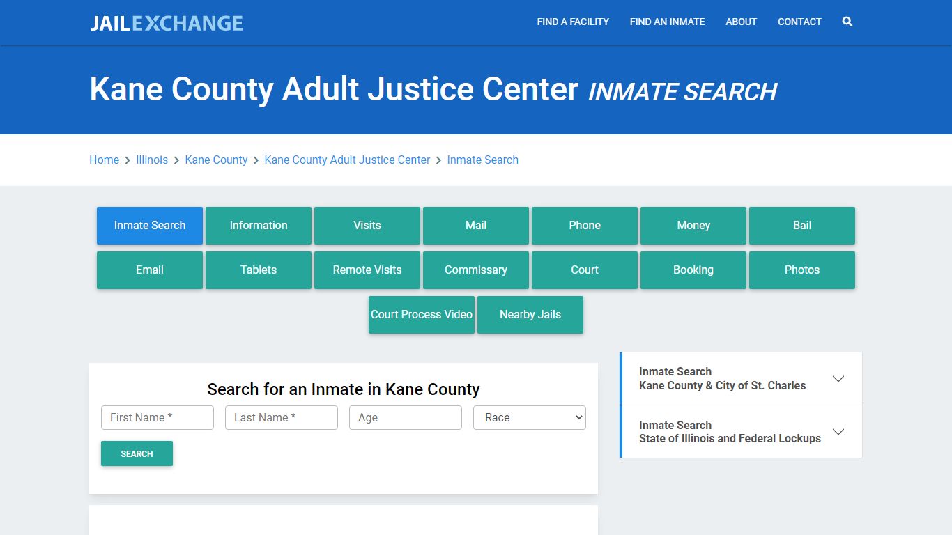 Kane County Adult Justice Center Inmate Search - Jail Exchange